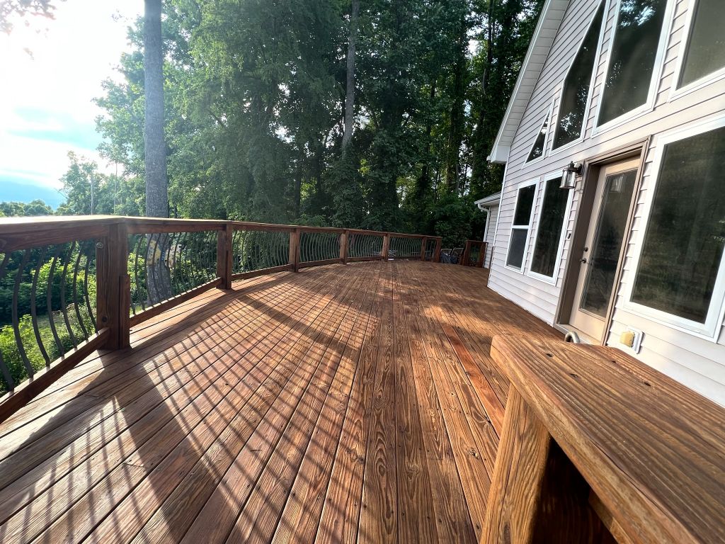 Deck staining project in asheville nc