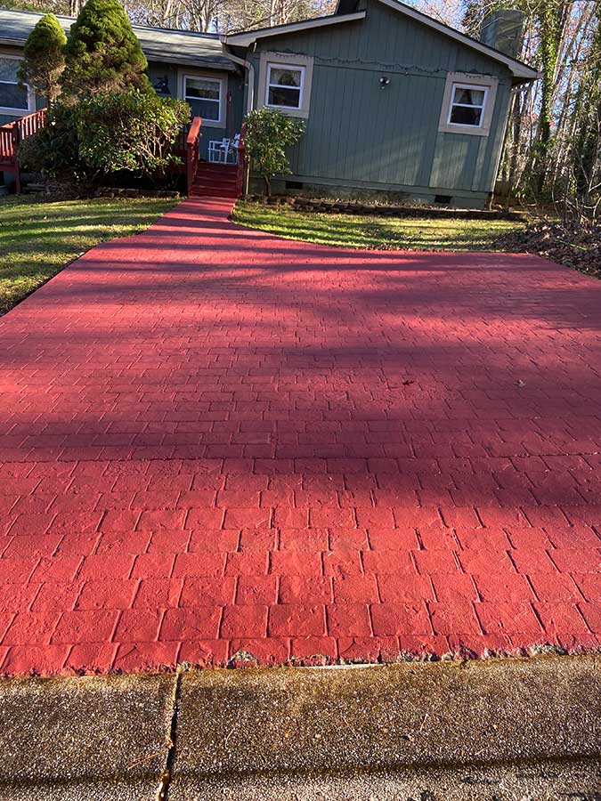 Painted Brick Driveway Pressure Washing in Fletcher NC